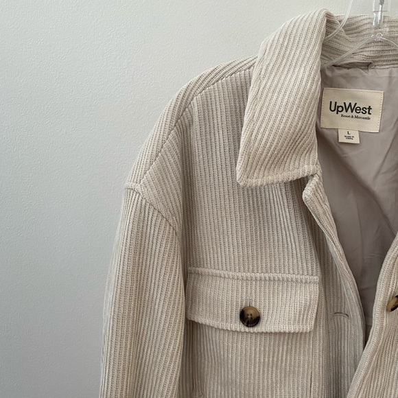 Up West Corduroy Jacket In Cream Beige 